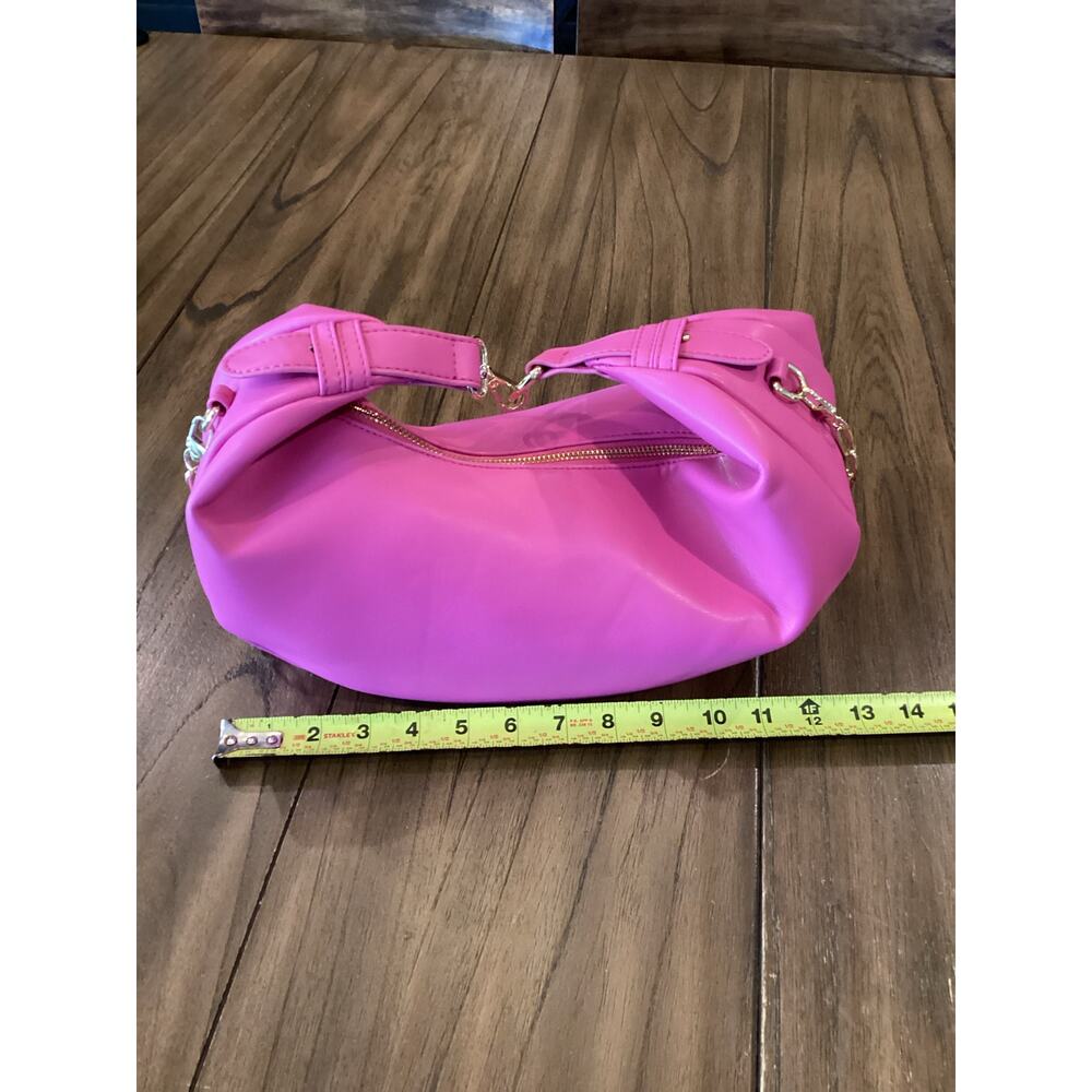 Jules Kae Luna hobo shoulder Bag In Fushcia pink gold chain strap new - Picture 4 of 7